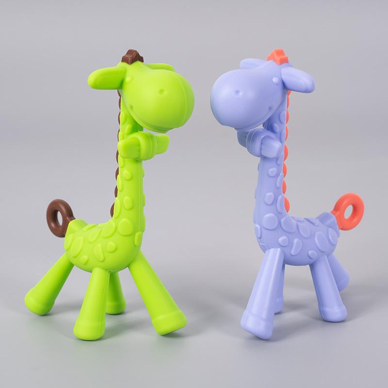 factory wholesale deer teether giraffe transparent color silicone teether teether grinding machine edible silicon munchkin soothing chews molar rod Application Scenario