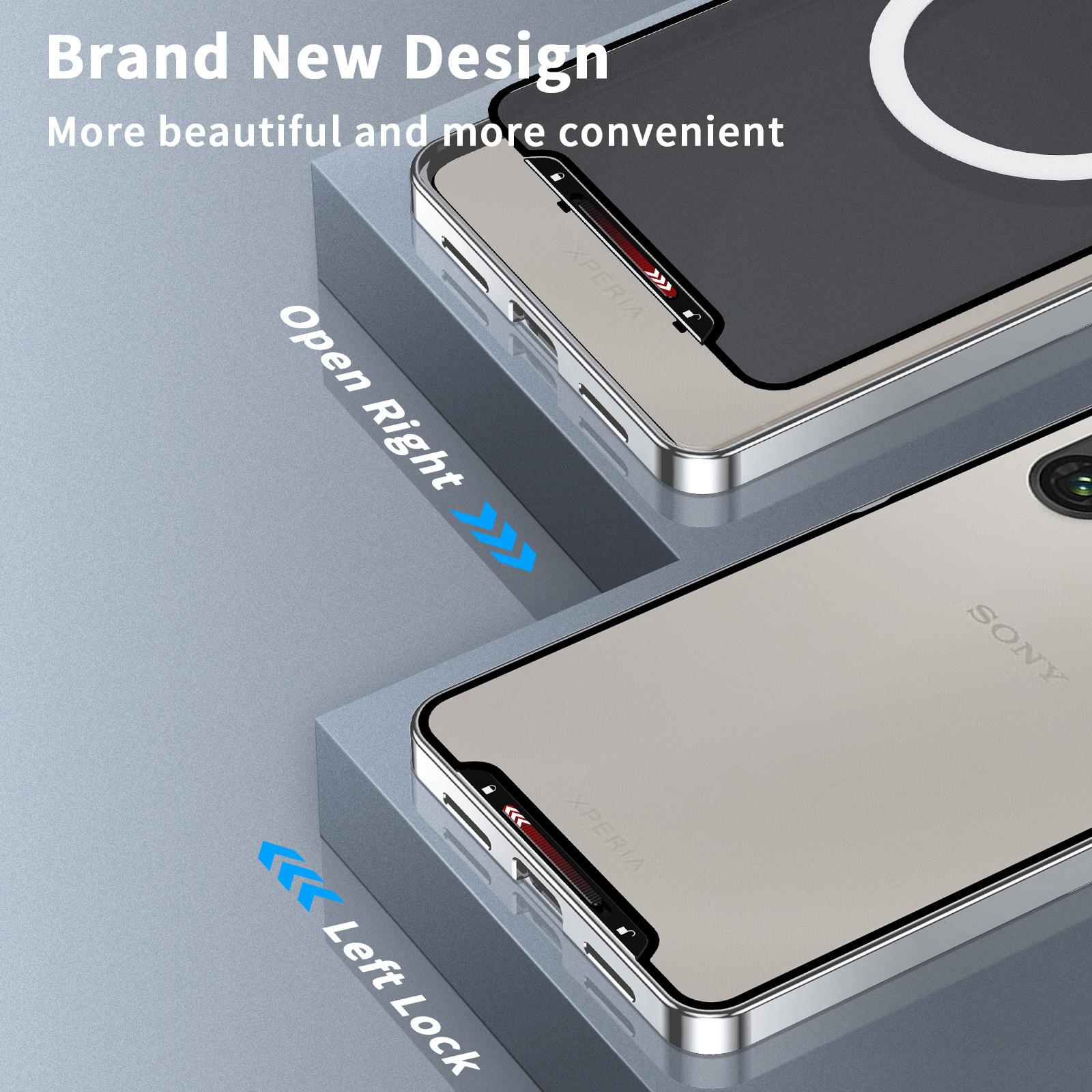 applicable to sony xperia 1 vi metal frame phone case x1v frosted magnetic backboard protective cover magic shield Specification drawing