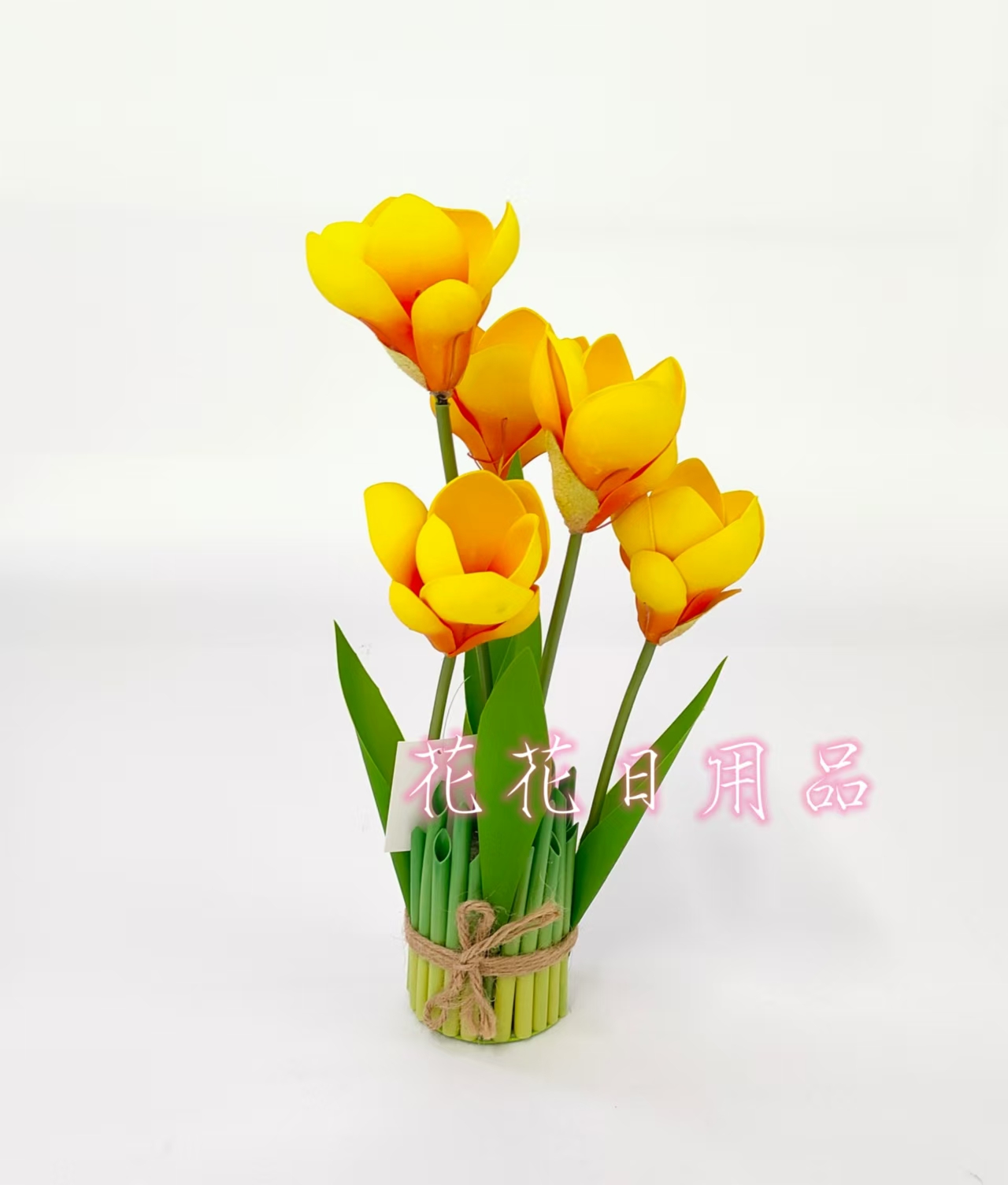 仿真花假花盆景5头莲花装饰品详情2