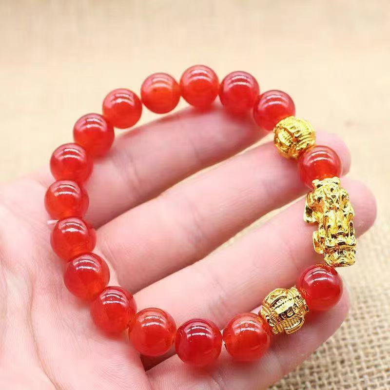 仿玛库洛米瑙水晶手链女 金珠貔貅手串 网店旅游纪念饰品引流小礼品批发11414545596详情2