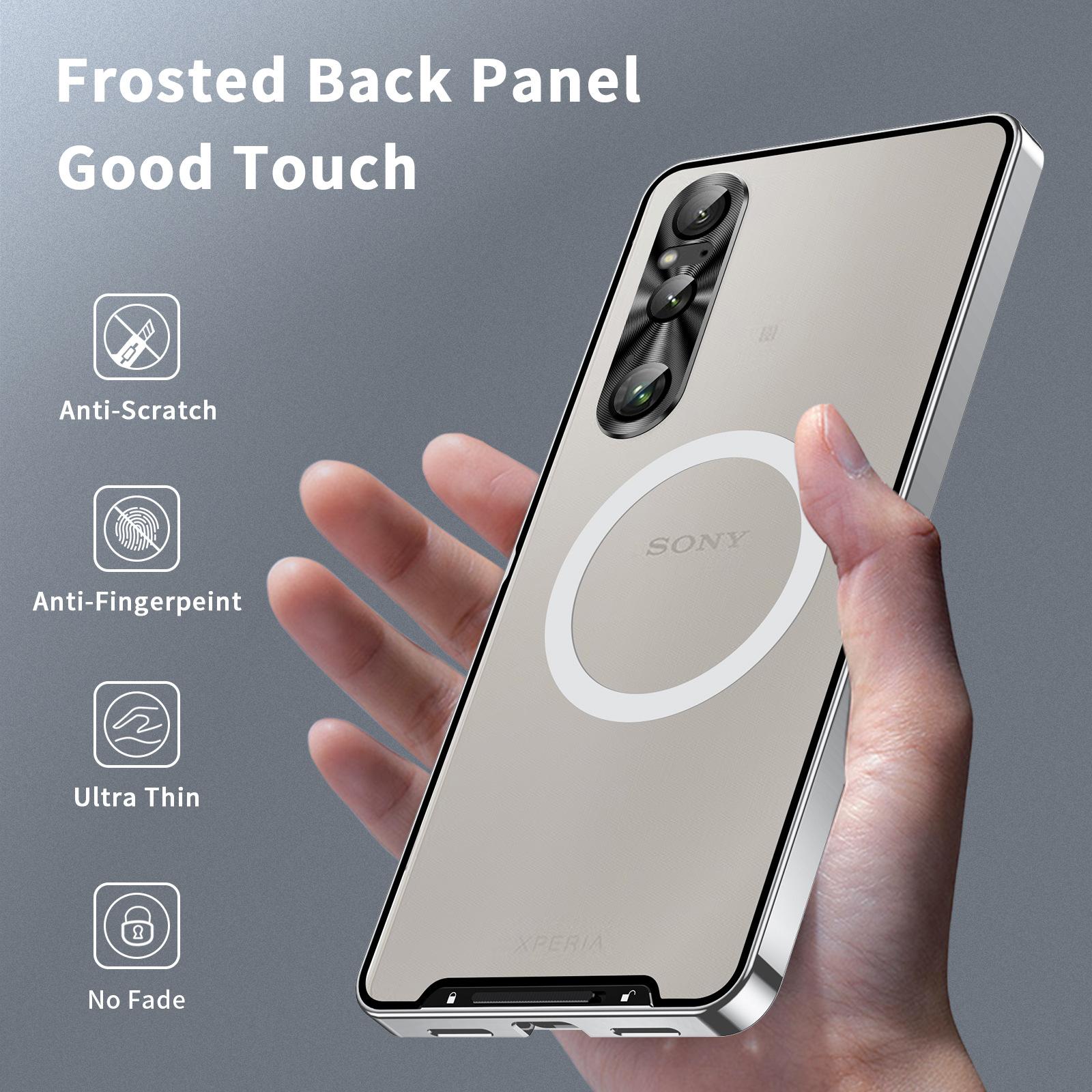 applicable to sony xperia 1 vi metal frame phone case x1v frosted magnetic backboard protective cover magic shield full figure