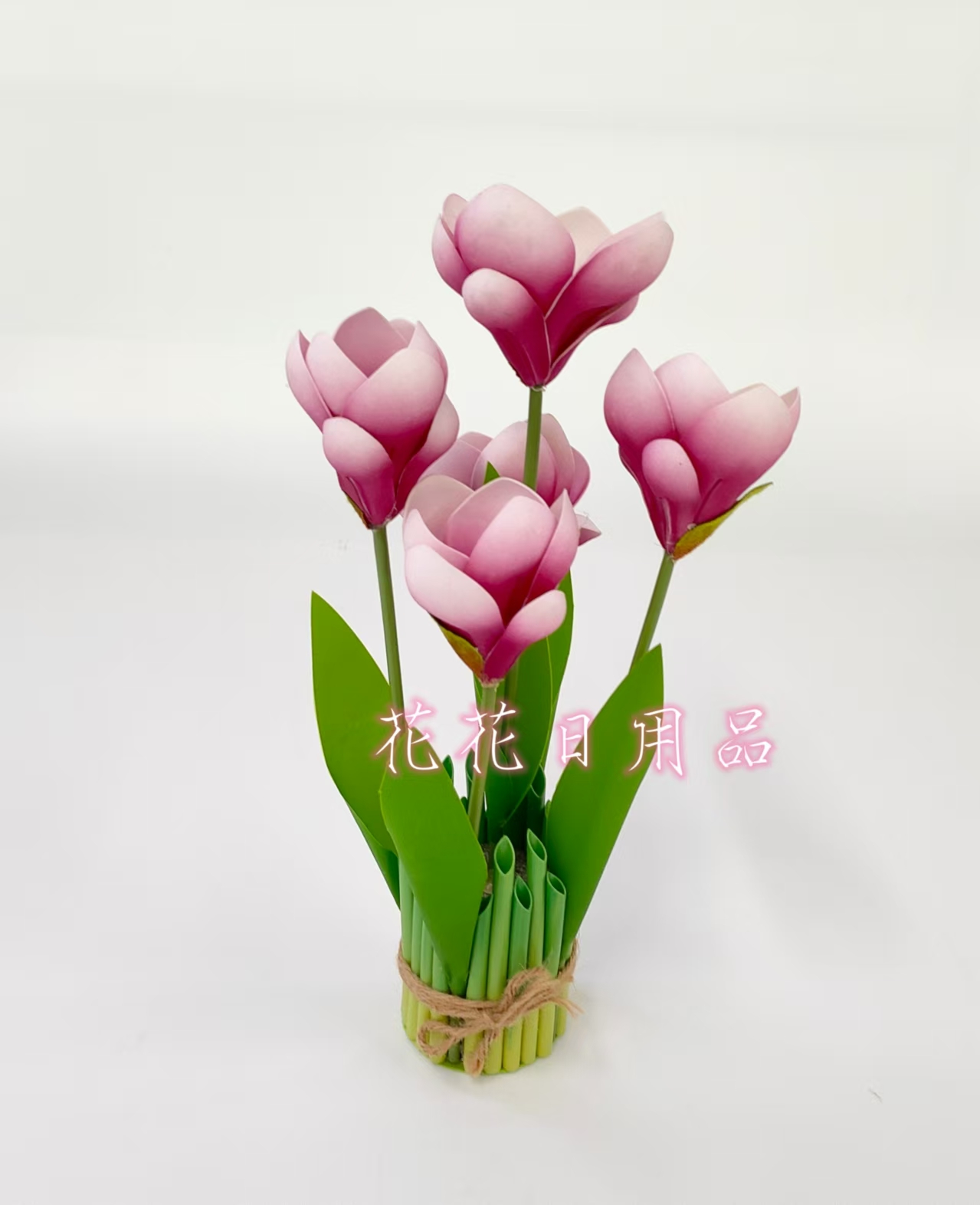 仿真花假花盆景5头莲花装饰品详情3