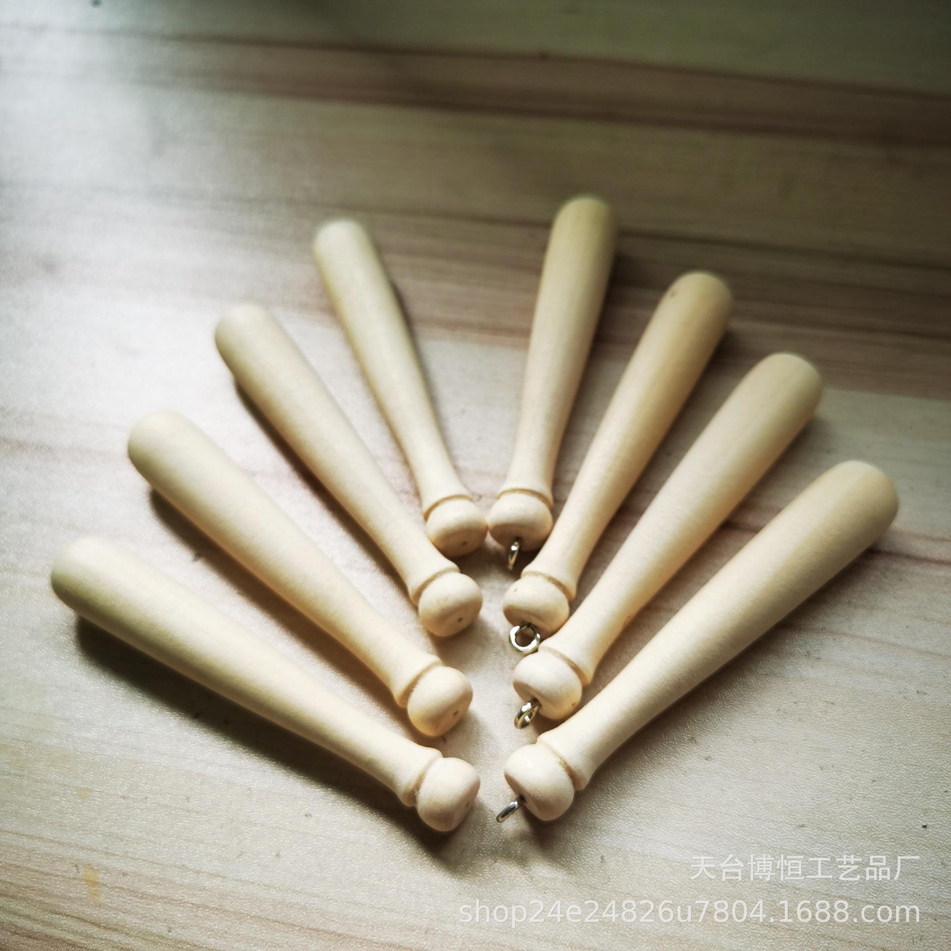 wholesale mini wooden stick baseball bat accessories new creative wooden stick wooden stick keychain wooden ball wooden bead diy pendant