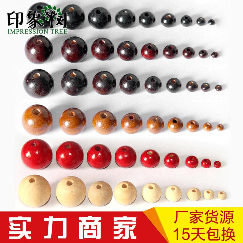 wooden beads scattered beads 4-50mm hemu round beads theaceae colorful beads beaded diy small hole wooden beads scattered beads wholesale