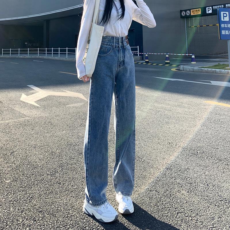891 high waist wide leg pants for women spring and autumn jeans women 2022 new baggy straight trousers mop pants