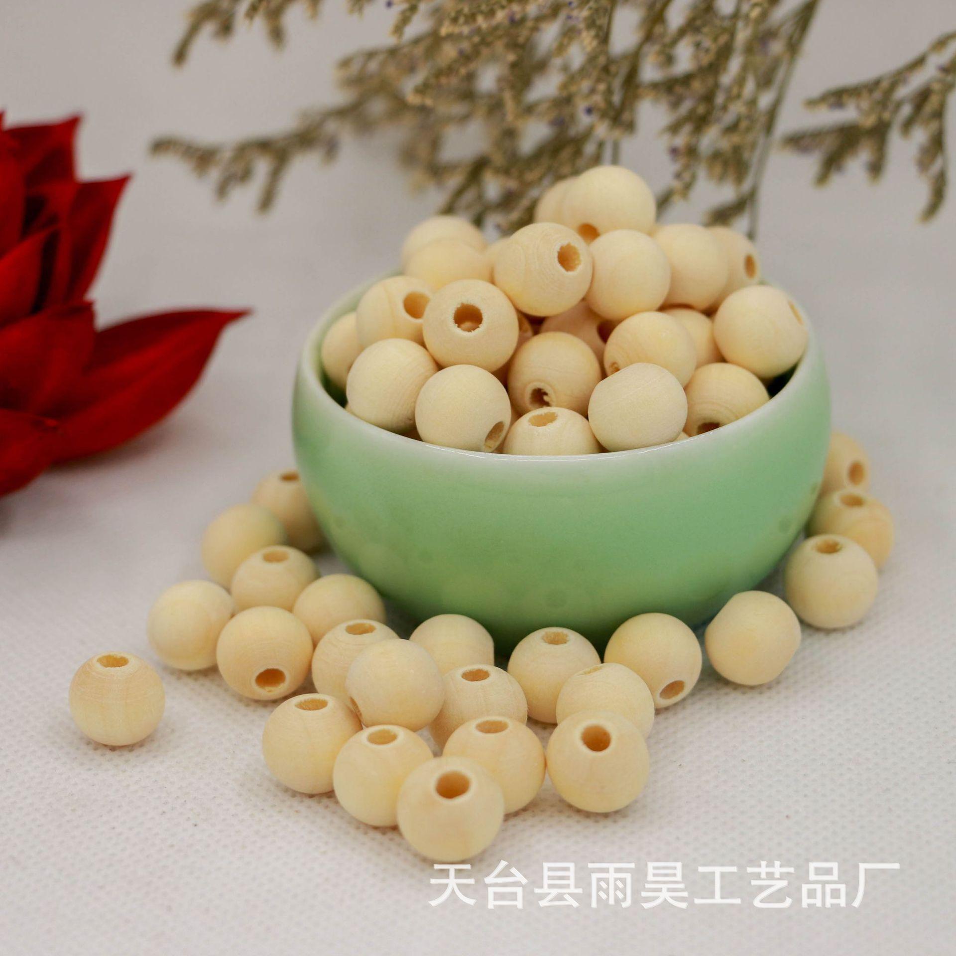 factory wholesale wooden bead 6 ~ 30mm theaceae maple wood color wooden bead round beads wooden scattered beads ornament accessories