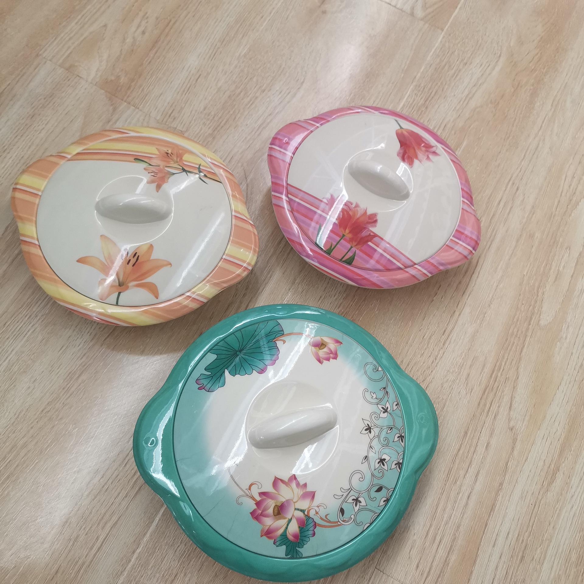 Foreign Trade Exported to Africa New Style with Handle Tureen 9.6-Inch 10.6-Inch Beige Plastic with Lid Sauce Bowl full figure