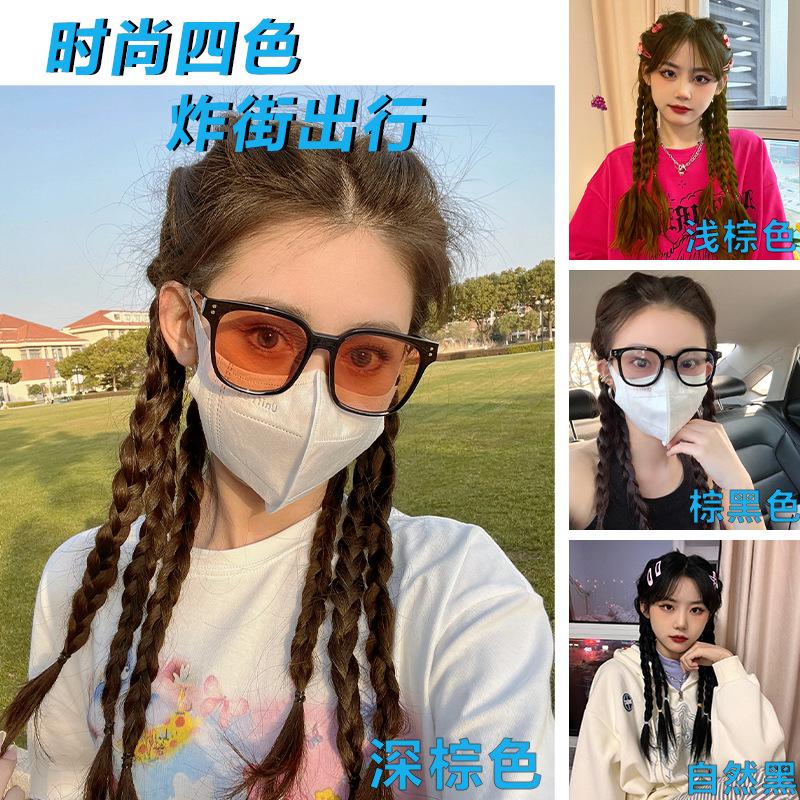 boxing braid wig sweet cool twist braid ponytail girl handmade fishbone weaving net red women's team hot girl dreadlocks ponytail Item Picture