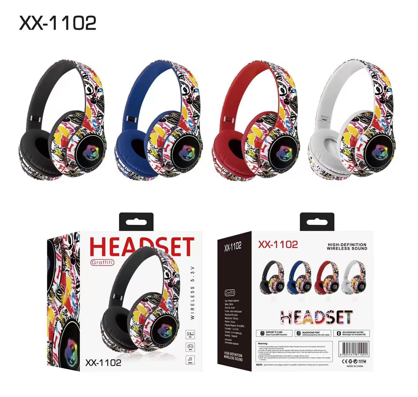 xx-1102 cross-border hot new headset cute bluetooth earphone cellphone computer music stereo headset full figure
