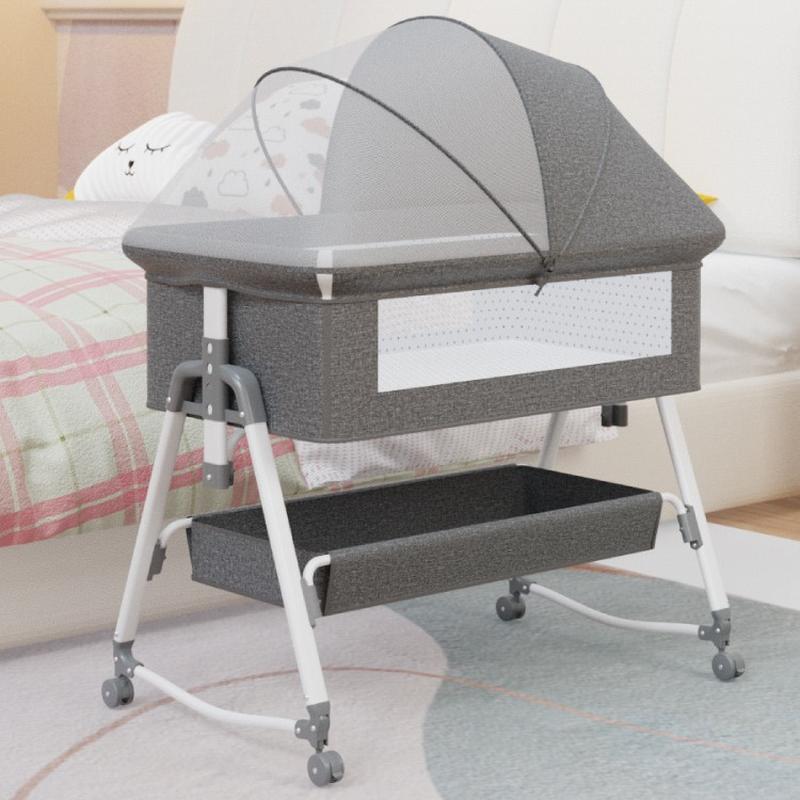 baby crib movable portable cradle bed foldable adjustable multifunctional bb bed newborn splicing bed