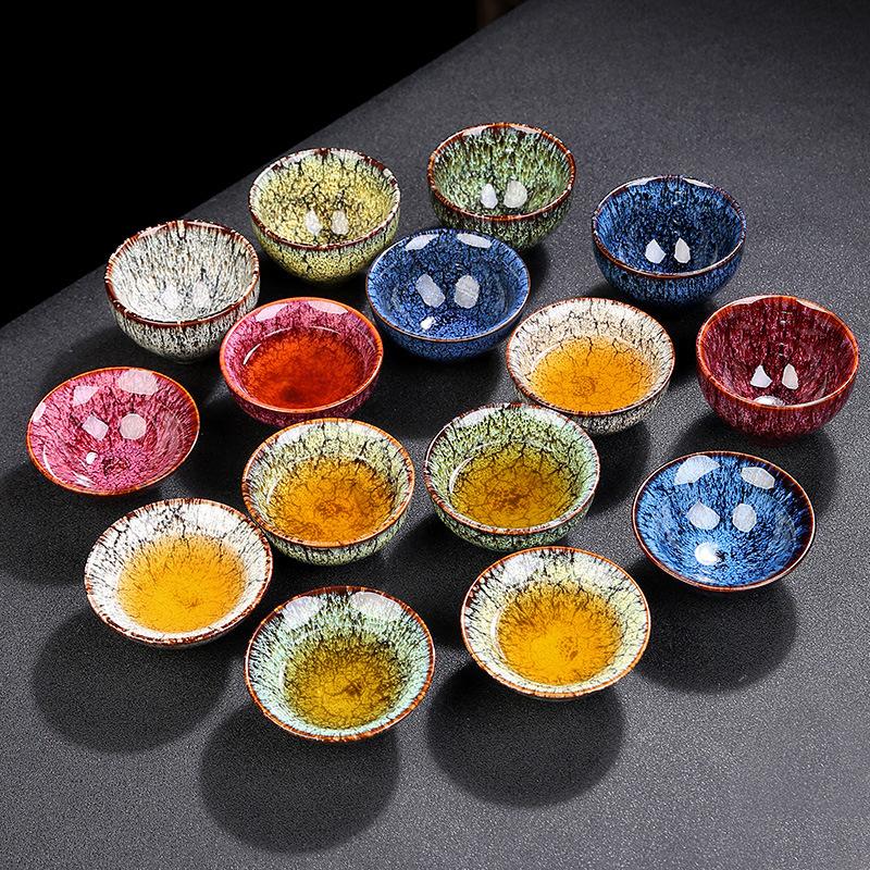 ceramic fambe single cup jian kiln cup temmoku gze tea cup tea cup master cup tea bowl rge bamboo hat personal tea cup