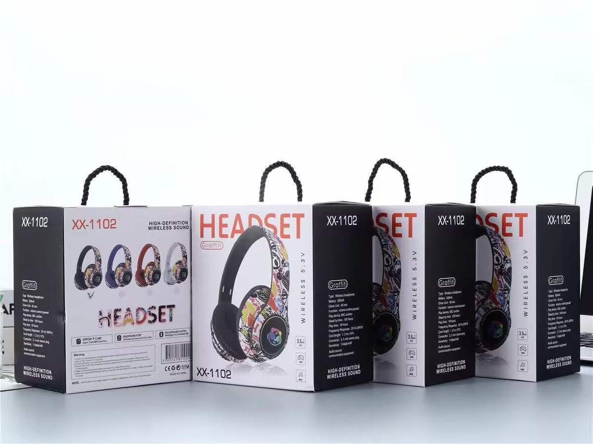 xx-1102 cross-border hot new headset cute bluetooth earphone cellphone computer music stereo headset details Picture