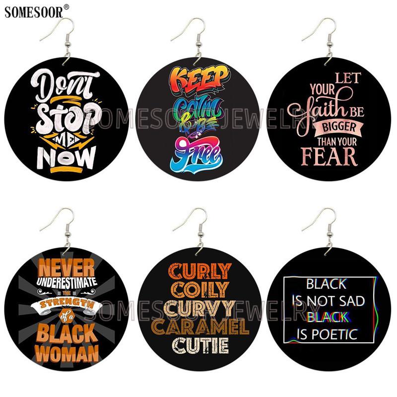 [Double-Sided Printing] Factory Direct Deliver AliExpress Amazon Hot European and American Fashion Africa 540 Wooden Earrings full figure