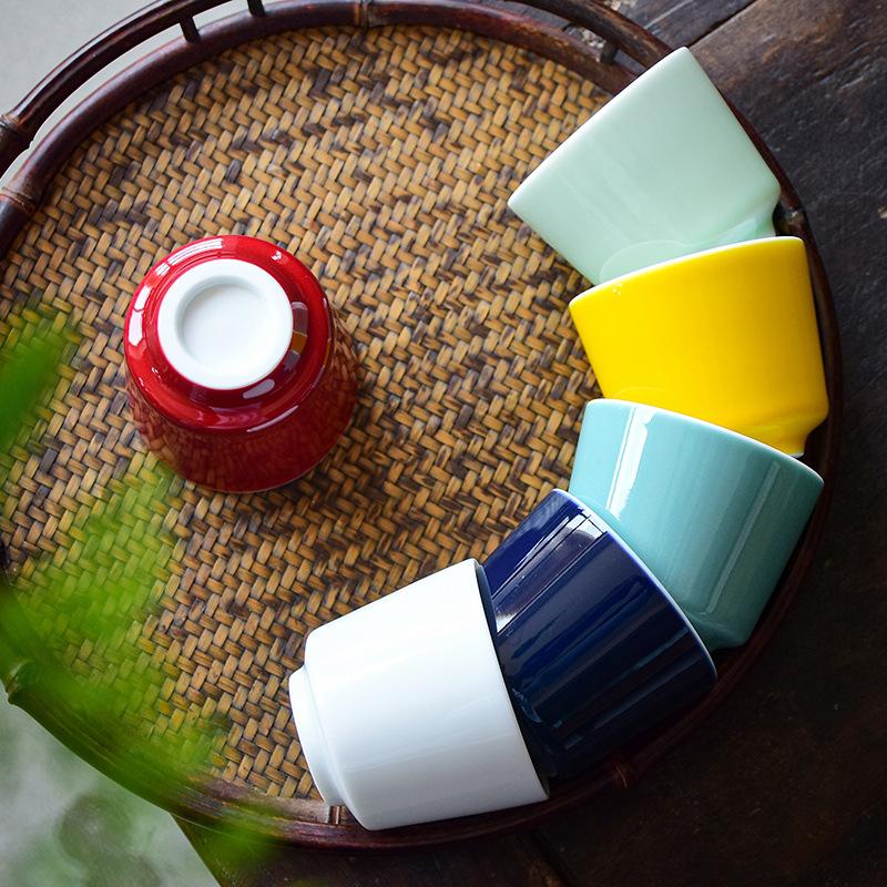 porcelain tea tasting cup bamboo hat tea cup kung fu tea set individual single cup master cup small tea bowl household tea cup tea drinking cup