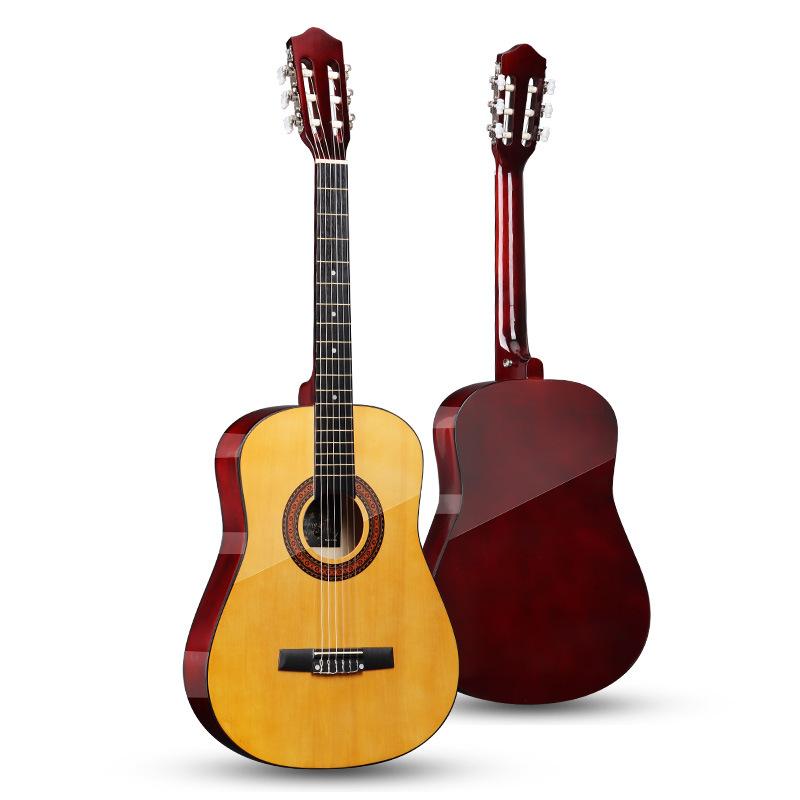 powerful real factory 38-inch classical guitar guitar beginner adult rounded wooden guitar jita musical instrument details Picture