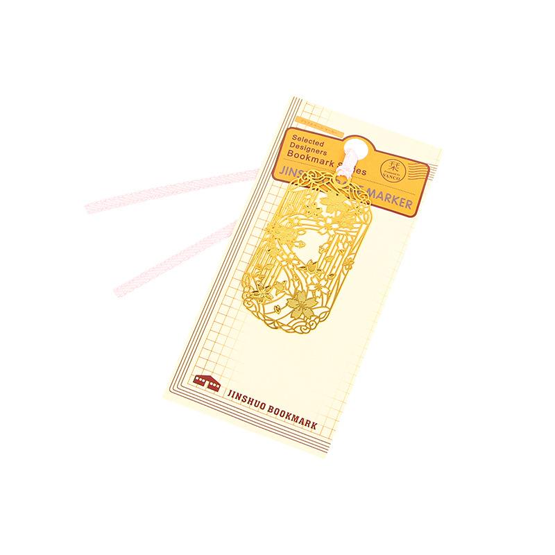 hollow cherry blossom bookmark chinese style metal brass girl heart simple flip book holder fresh student gift bookmark Item Picture