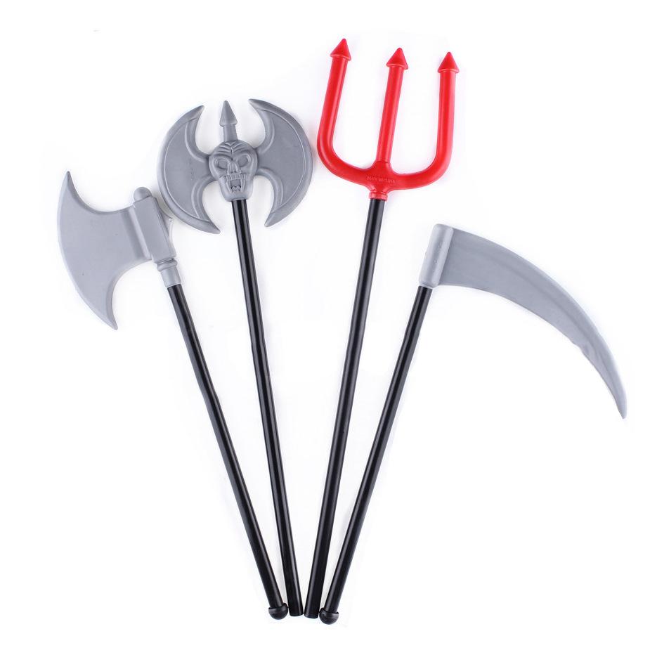halloween weapon calf fork axe children's toy red devil fork weapon death sickle children's gift details Picture