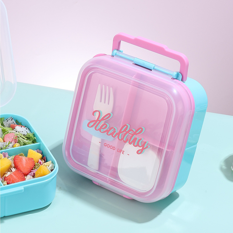 S42-6788 Double-layer lunch box Food-grade plastic divided lunch box can be put into the microwave office lunch box Application Scenario