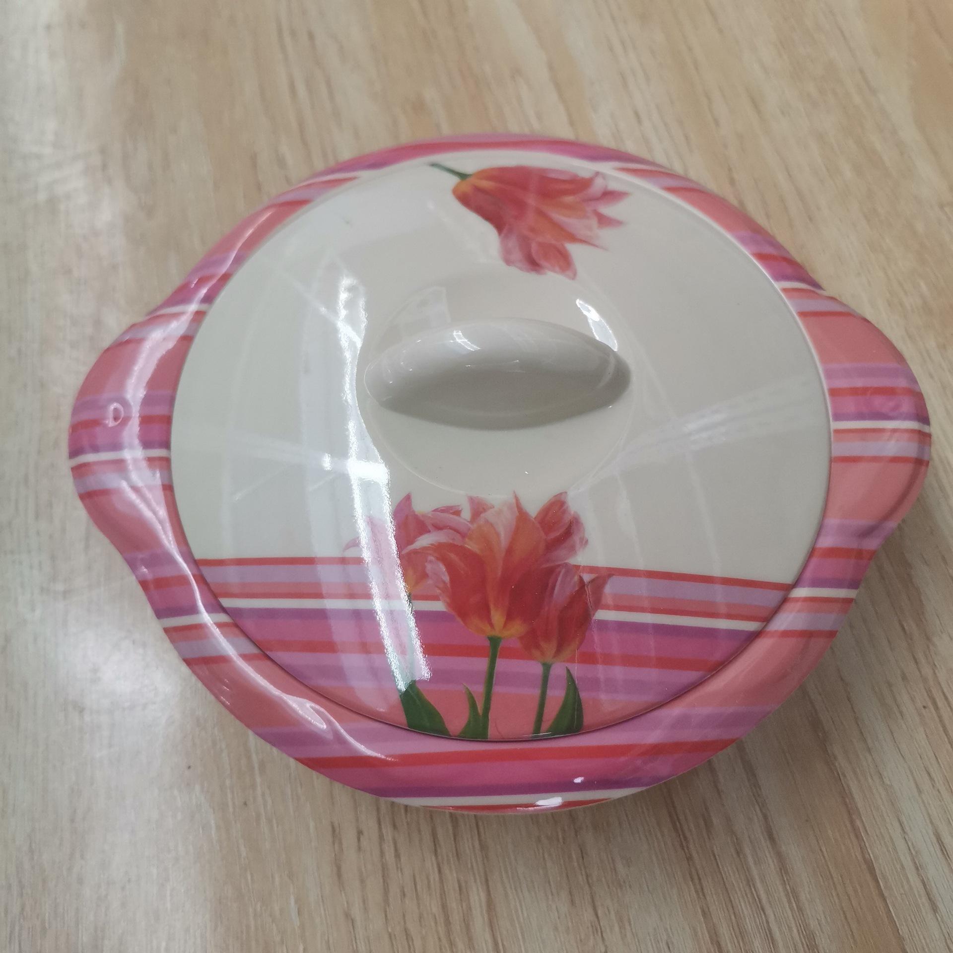 Foreign Trade Exported to Africa New Style with Handle Tureen 9.6-Inch 10.6-Inch Beige Plastic with Lid Sauce Bowl Specification drawing