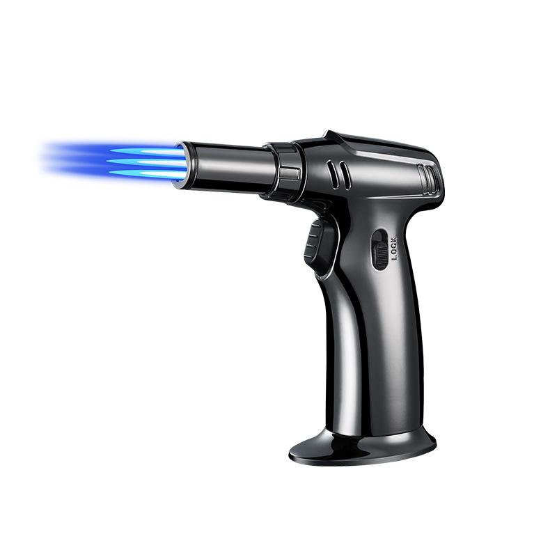 three fire spray gun desktop torch lighter cigar special windproof burning torch outdoor kitchen barbecue flame gun full figure