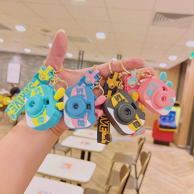 new trendy rabbit small camera luminous keychain ornaments little doll doll accessories keychain pendant gift wholesale details Picture