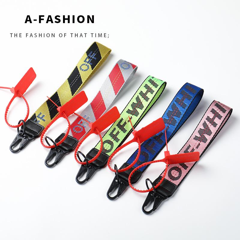 new off keychain white european and american fashion brand embroidered canvas logo pendant bags camera strap denim accessories full figure