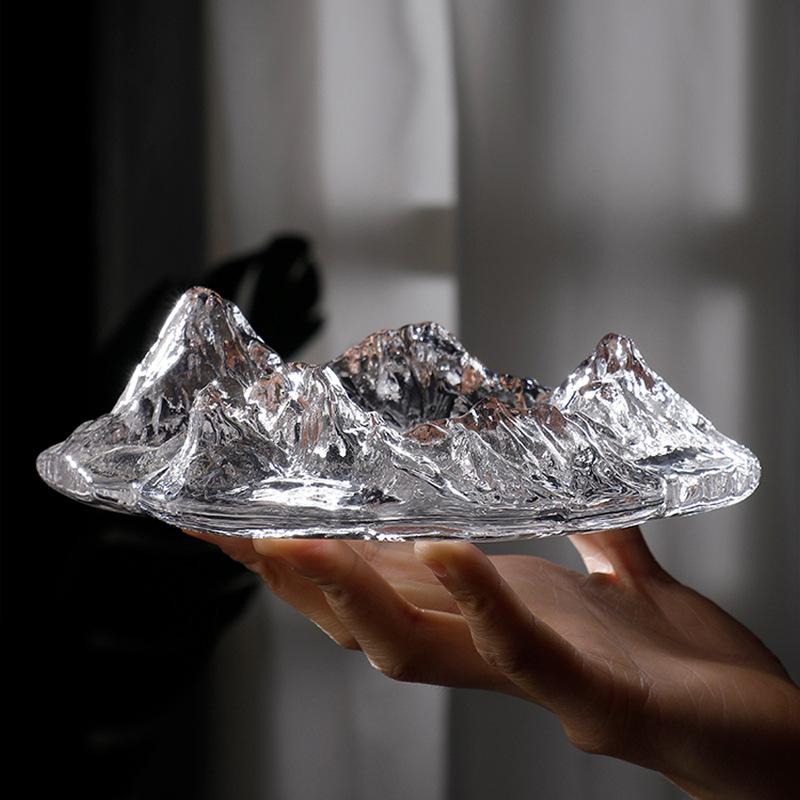 Iceberg Snow Mountain Glass Ashtray Creative Personal Household Living Room Frosted Cigar Cylinder Bar Club Decoration Wholesale Specification drawing
