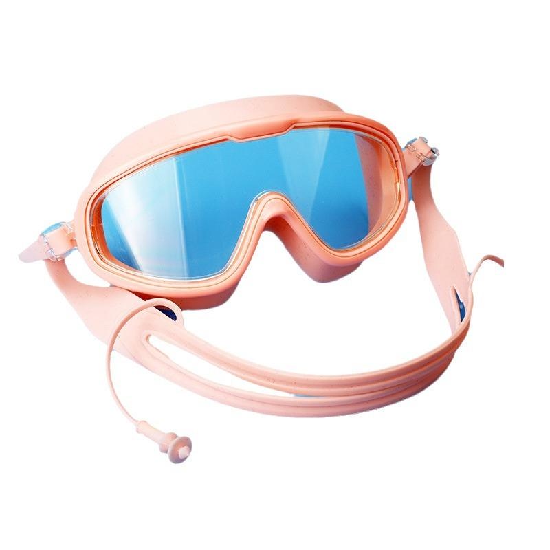 new cross-border men and women swimming glasses boys' silicone waterproof anti-fog hd large frame diving mask children's swimming goggles Item Picture