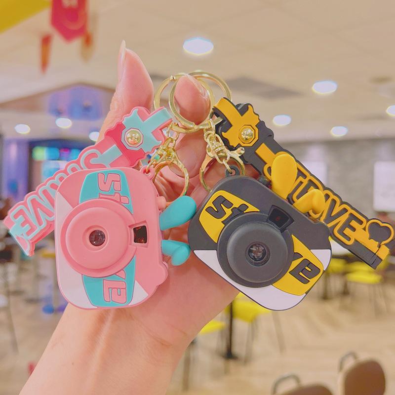 new trendy rabbit small camera luminous keychain ornaments little doll doll accessories keychain pendant gift wholesale full figure