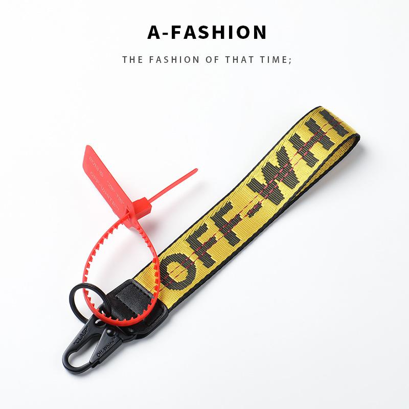 new off keychain white european and american fashion brand embroidered canvas logo pendant bags camera strap denim accessories Item Picture