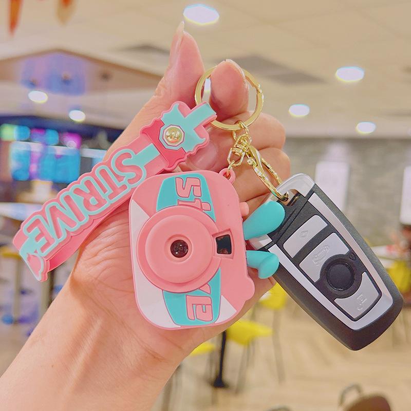 new trendy rabbit small camera luminous keychain ornaments little doll doll accessories keychain pendant gift wholesale Specification drawing