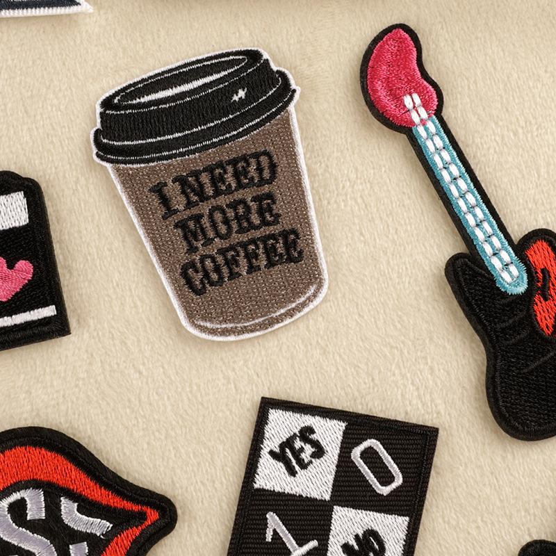computer emboridery label camera mouth cloth label badge clothing accessories patch european and american style patch embroidered cloth stickers Application Scenario