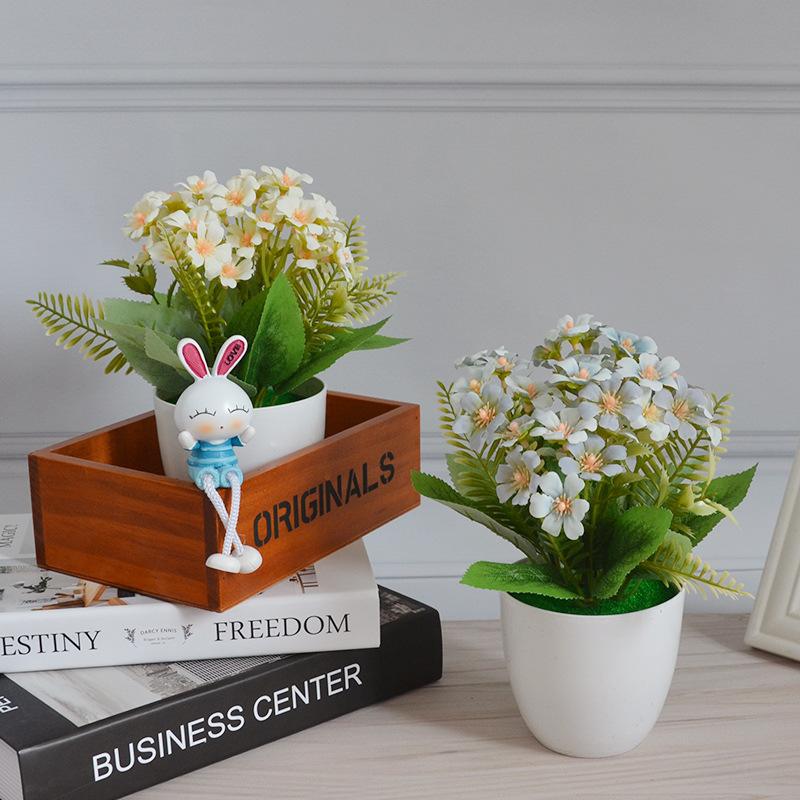 oil painting luwei bonsai artificial flower set coffee table tv cabinet display fake flower wholesale decorative artificial flower small pot plant Specification drawing