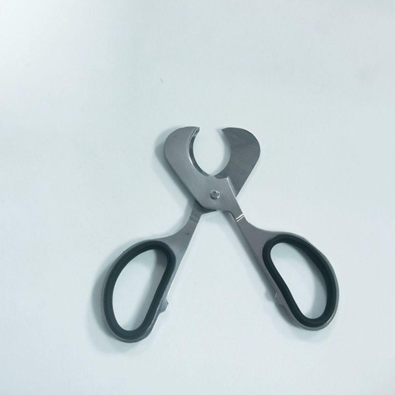factory supplier in stock all-steel double blade handle strap rubber gasket metal smoking set scissors cigar cutter cigar tapper details Picture