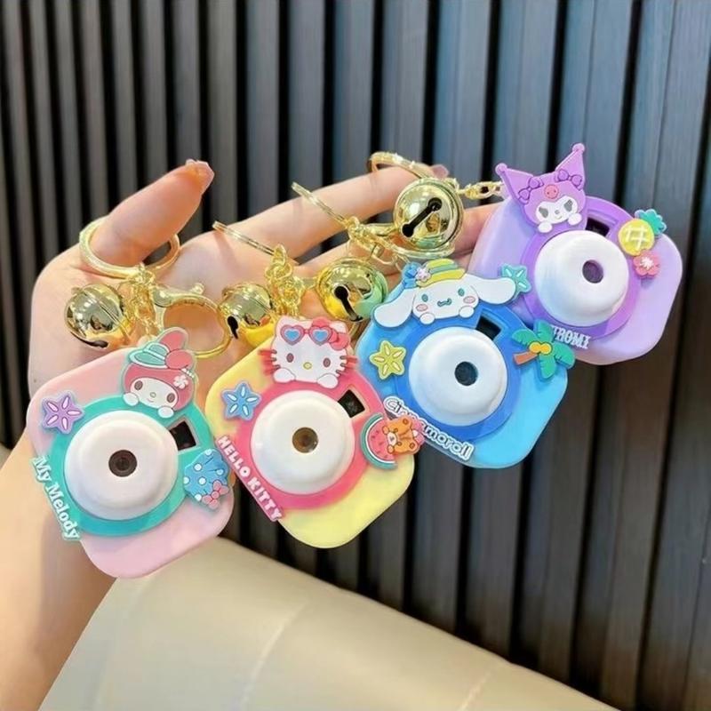 small commodity cute creative kuromi acrylic keychain luminous children's projection camera backpack accessories pendant details Picture
