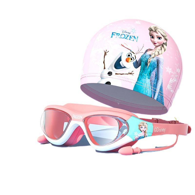 children's swimming goggles hd waterproof anti-fog boys and girls swimming goggles professional diving mask swimming cap equipment set Item Picture