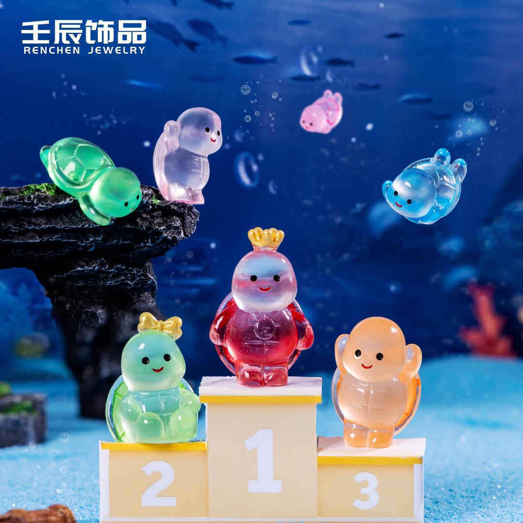 micro landscape luminous turtle diving turtle small turtle factory director diy ornament accessories resin crafts doll decoration full figure