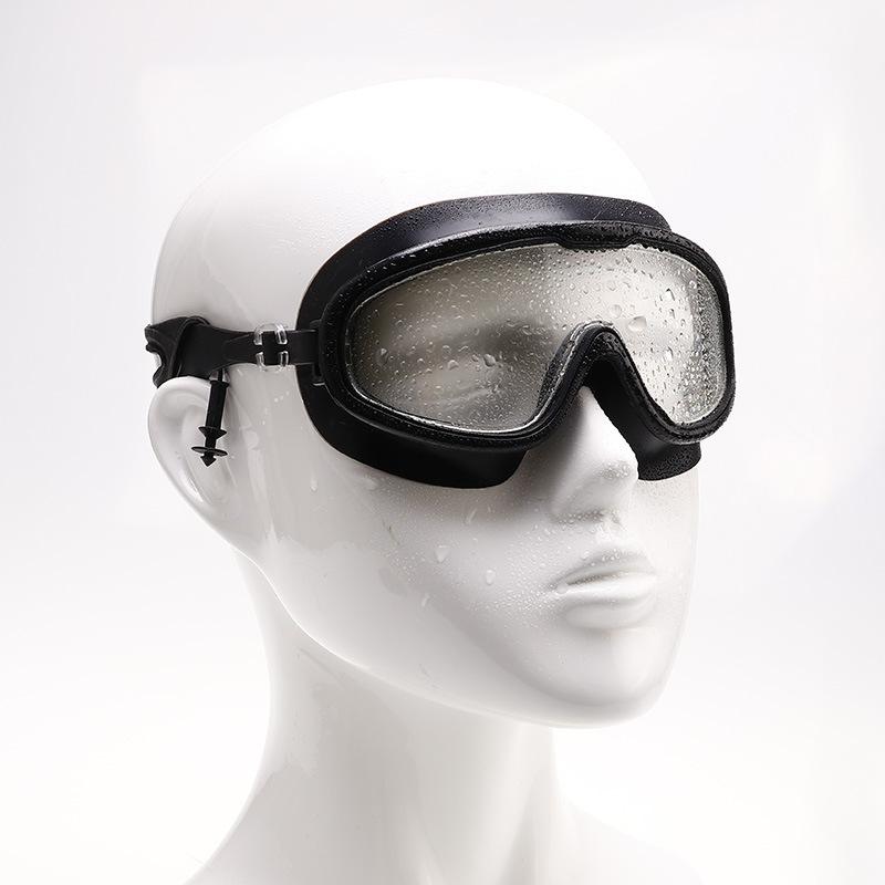 new cross-border men and women swimming glasses boys' silicone waterproof anti-fog hd large frame diving mask children's swimming goggles Specification drawing