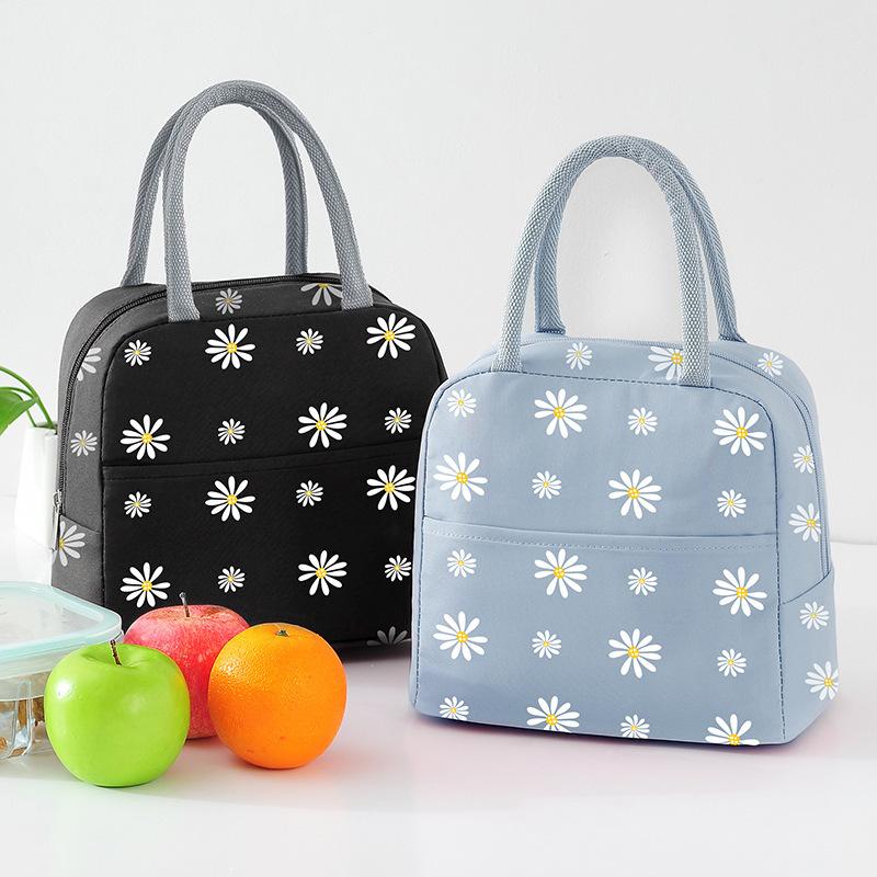 Japanese-Style Little Daisy Office Worker Portable Lunch Bag Student Lunch Box Bag Lunch Thermal Bag with Rice Insulation Cooler Bag thumbnail