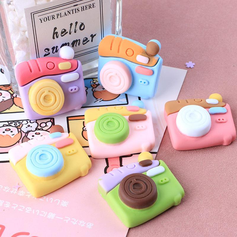 Cartoon Cute Camera Personality DIY Cream Glue Cute Phone Case Homemade Resin Accessories Wholesale Barrettes Decoration details Picture