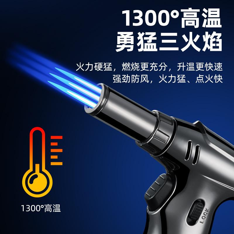three fire spray gun desktop torch lighter cigar special windproof burning torch outdoor kitchen barbecue flame gun Specification drawing