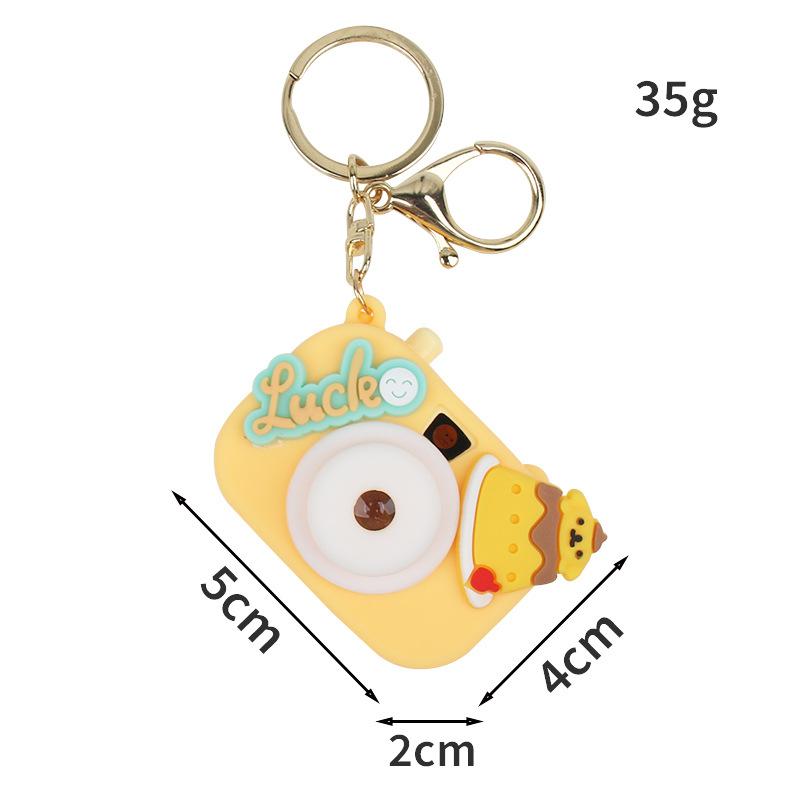 diy accessories wholesale cute cartoon camera keychain pendant pvc flexible glue three-dimensional ornament projection camera key Item Picture