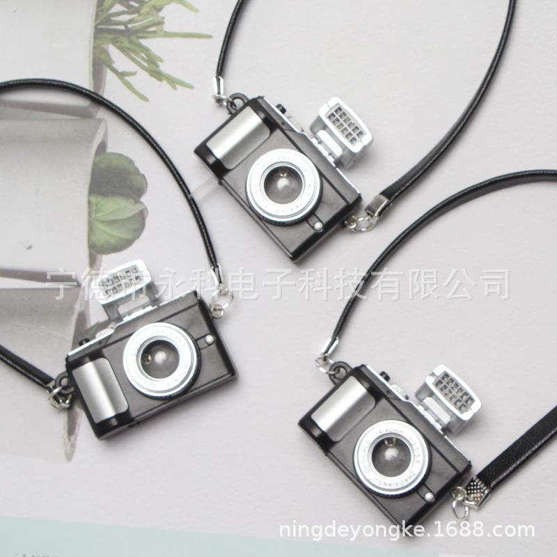 cell phone shell accessories mini luminous sound camera halter necklace gift ornament keychain toy pendant bag full figure