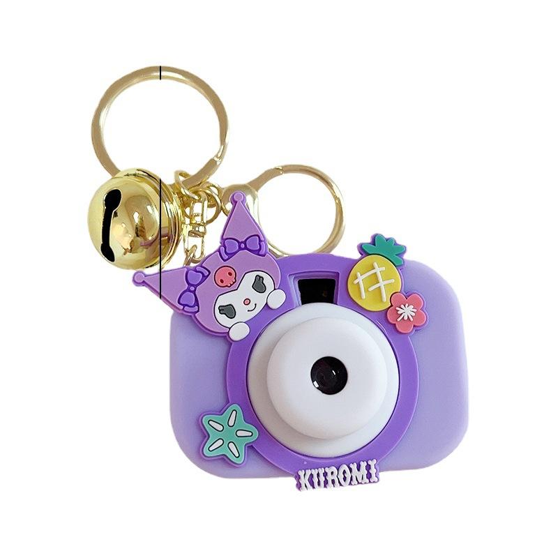 small commodity cute creative kuromi acrylic keychain luminous children's projection camera backpack accessories pendant Item Picture