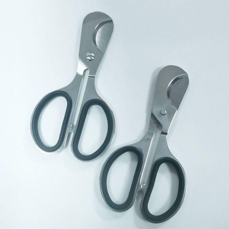 factory supplier in stock all-steel double blade handle strap rubber gasket metal smoking set scissors cigar cutter cigar tapper full figure