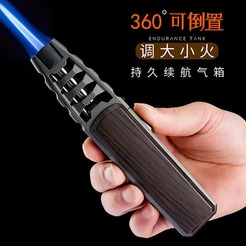 zhongbang 588 gas lighter long pen-style kitchen creative and powerful straight blue flame cigar windproof lighter details Picture