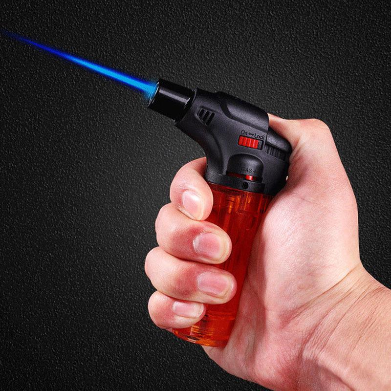 Free Shipping Straight Inflatable Lighter Personality Cigar Moxibustion Candle High Temperature Welding Gun Spray Gun Lighter full figure