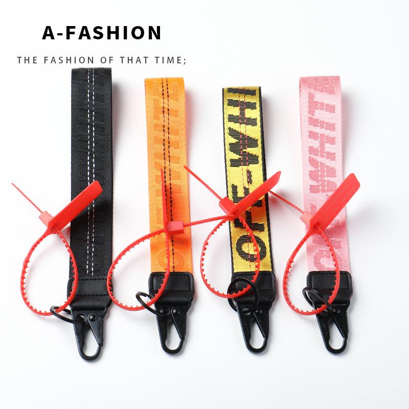 new off keychain white european and american fashion brand embroidered canvas logo pendant bags camera strap denim accessories Application Scenario