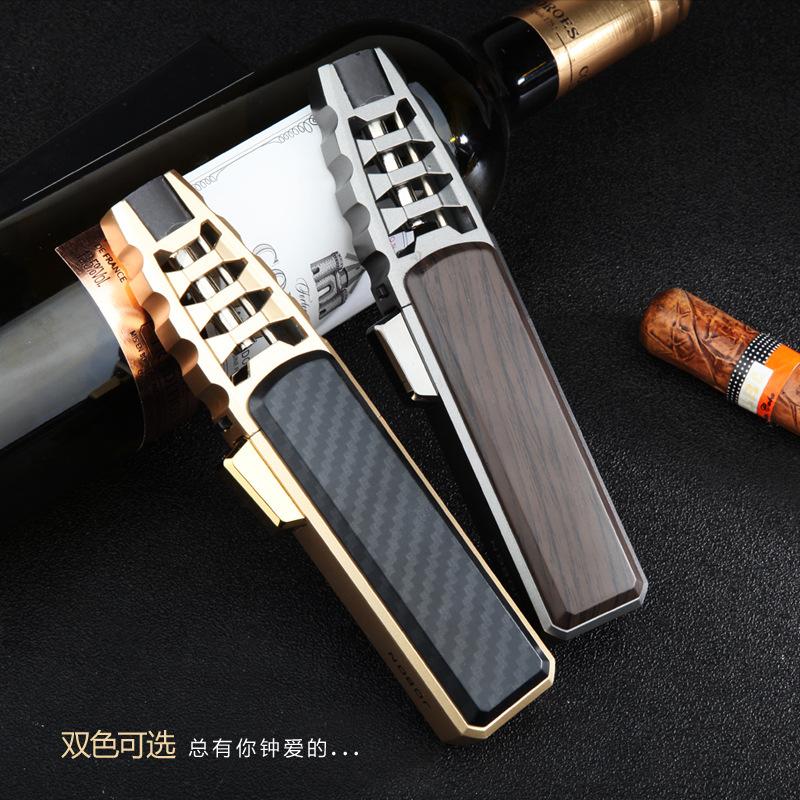 zhongbang 588 gas lighter long pen-style kitchen creative and powerful straight blue flame cigar windproof lighter full figure