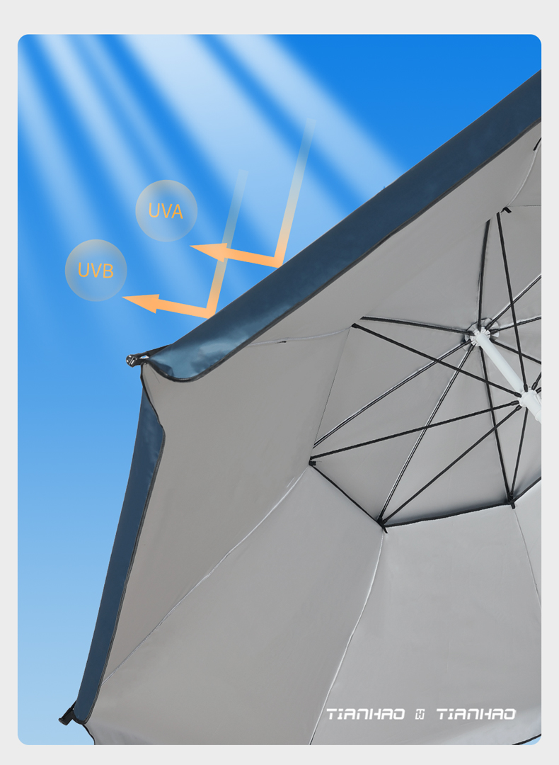 Beach Umbrella Double Layer-Oxford Silver Coating详情3